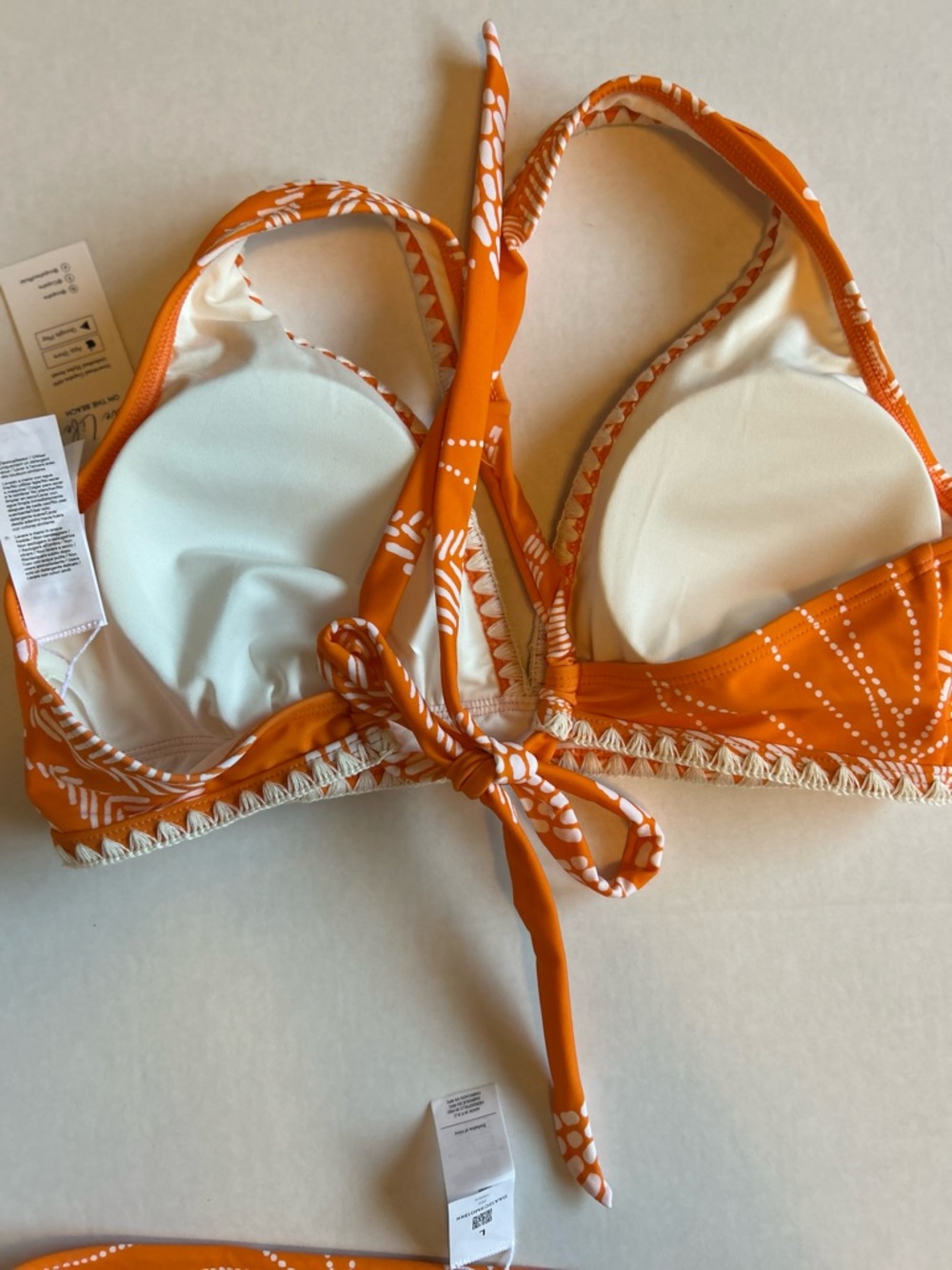 CUPSHE Women's Orange Printed High-Waist Bikini Set Size L - Picture 10 of 10